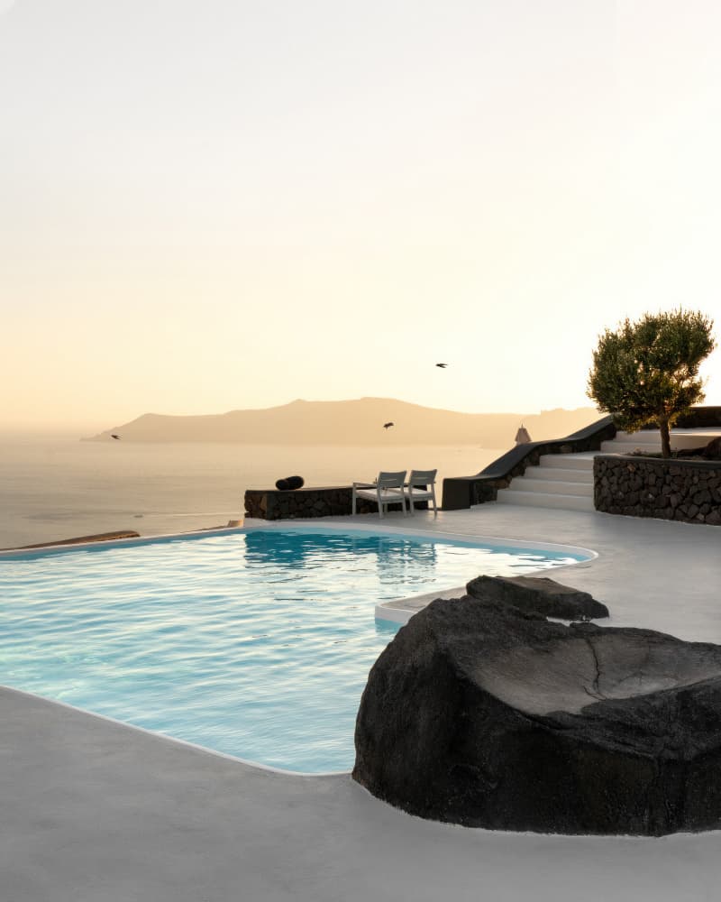 Cliffside Infinity Pool Sunset by Minorstep — canvas wall art
