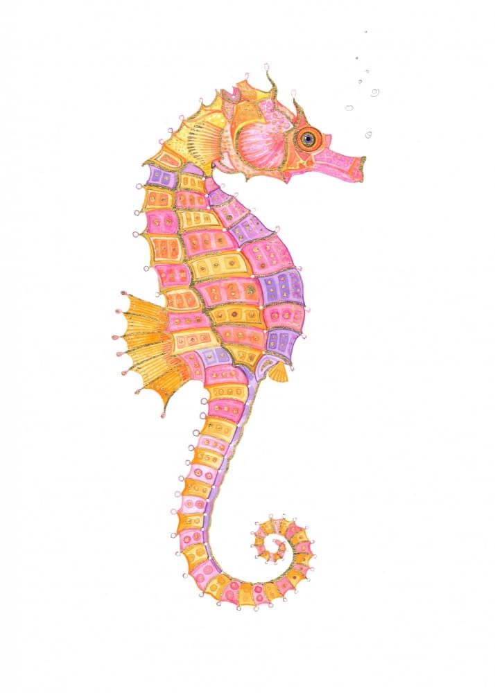 Irridescent Seahorse by Isabelle Brent — canvas wall art
