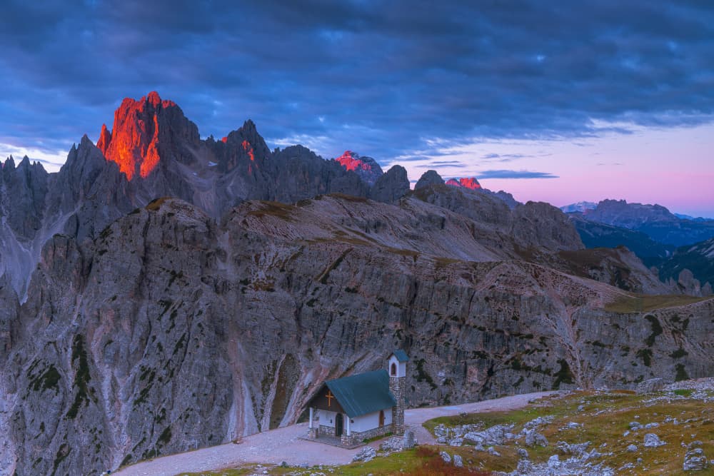 Dolomites Mountain Chapel by TONY GORAN — canvas wall art