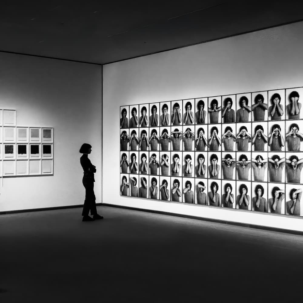 Silhouette in Art Gallery by Michel Groleau — canvas wall art