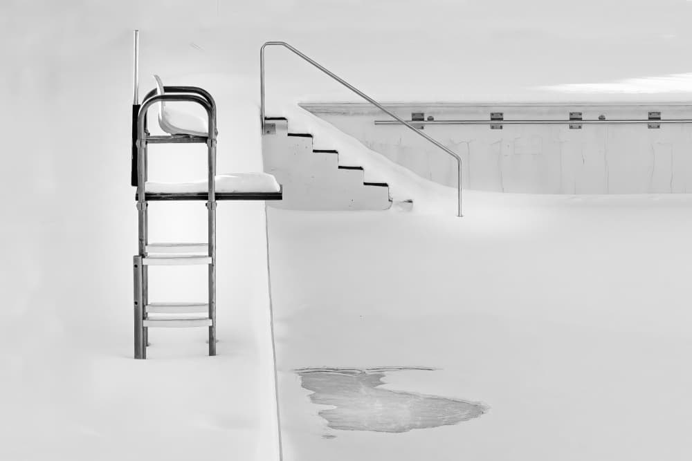 Snowy Winter Pool by Michel Groleau — canvas wall art