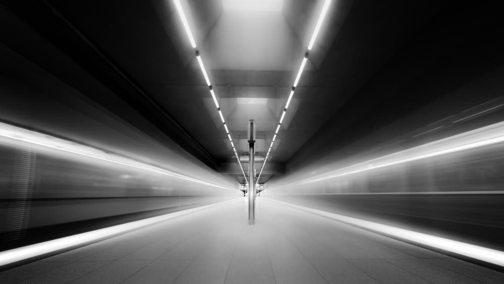 Subway Speed Lines by Andy Dauer — canvas wall art