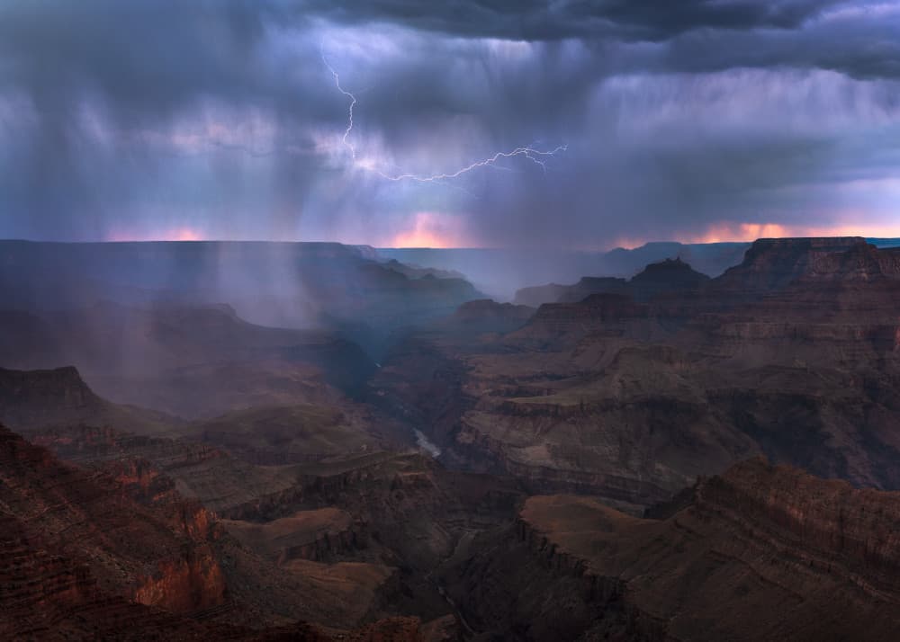 Grand Canyon Lightning Storm by John Fan — canvas wall art
