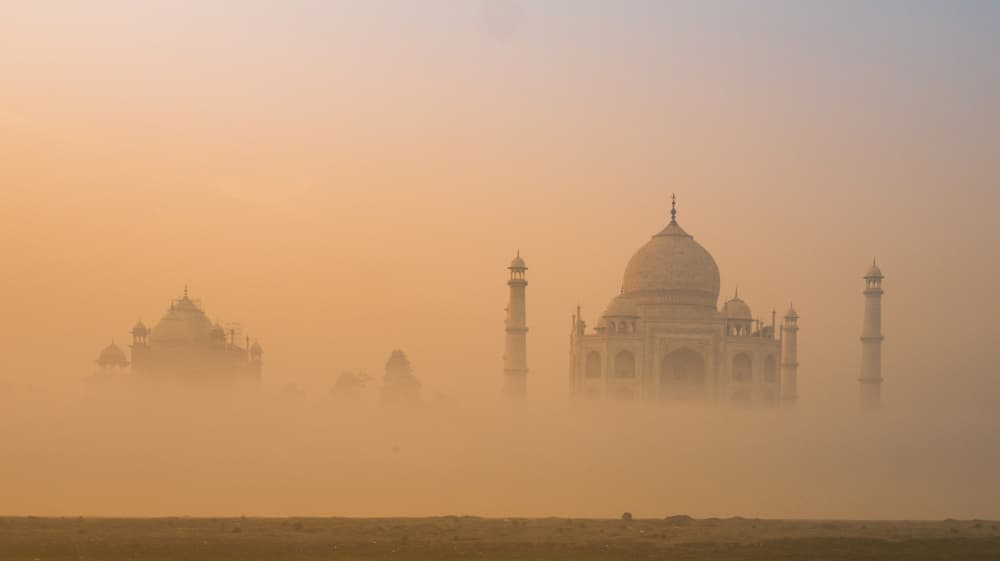 Taj Mahal In Morning Mist by Shobhit Chawla — canvas wall art