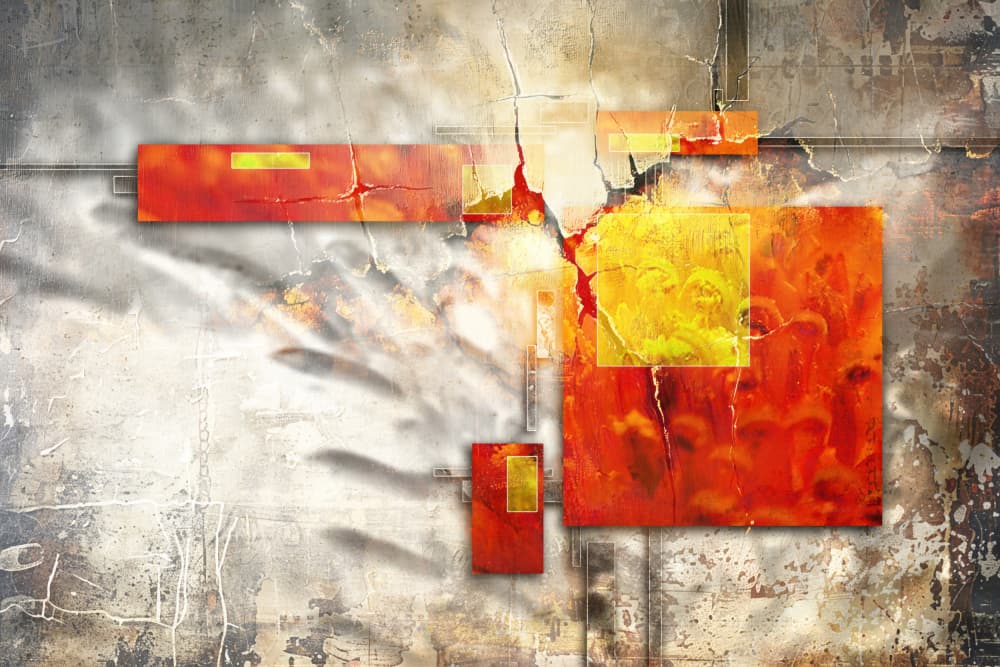 Vibrant Cracked Geometry by Rafal Kulik — canvas wall art
