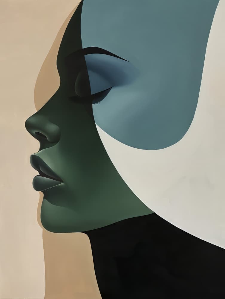 Serene Modern Profile by Bilge Paksoylu — canvas wall art