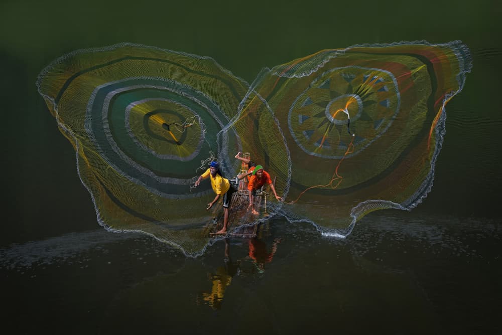 Colorful Fishing Nets by Ajar Setiadi — canvas wall art