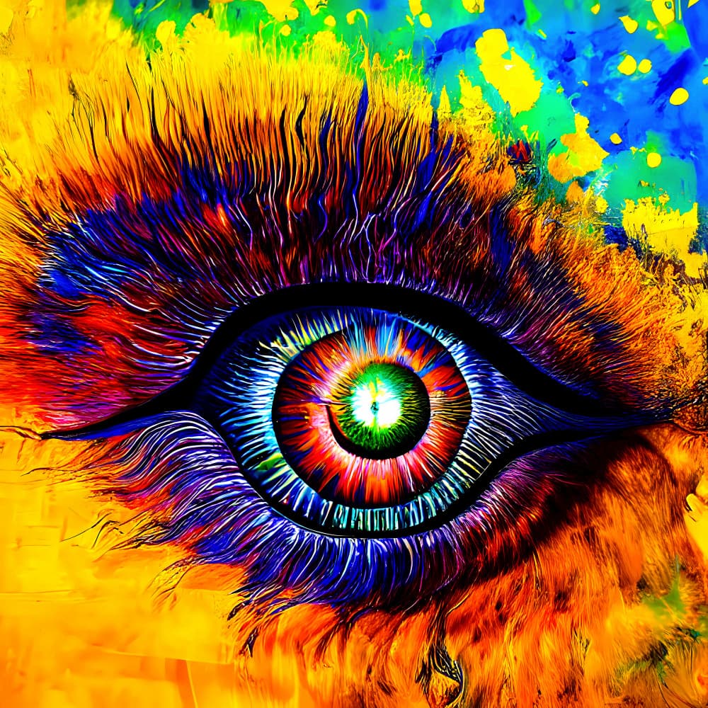Vibrant Psychedelic Eye by mnemonixART — canvas wall art