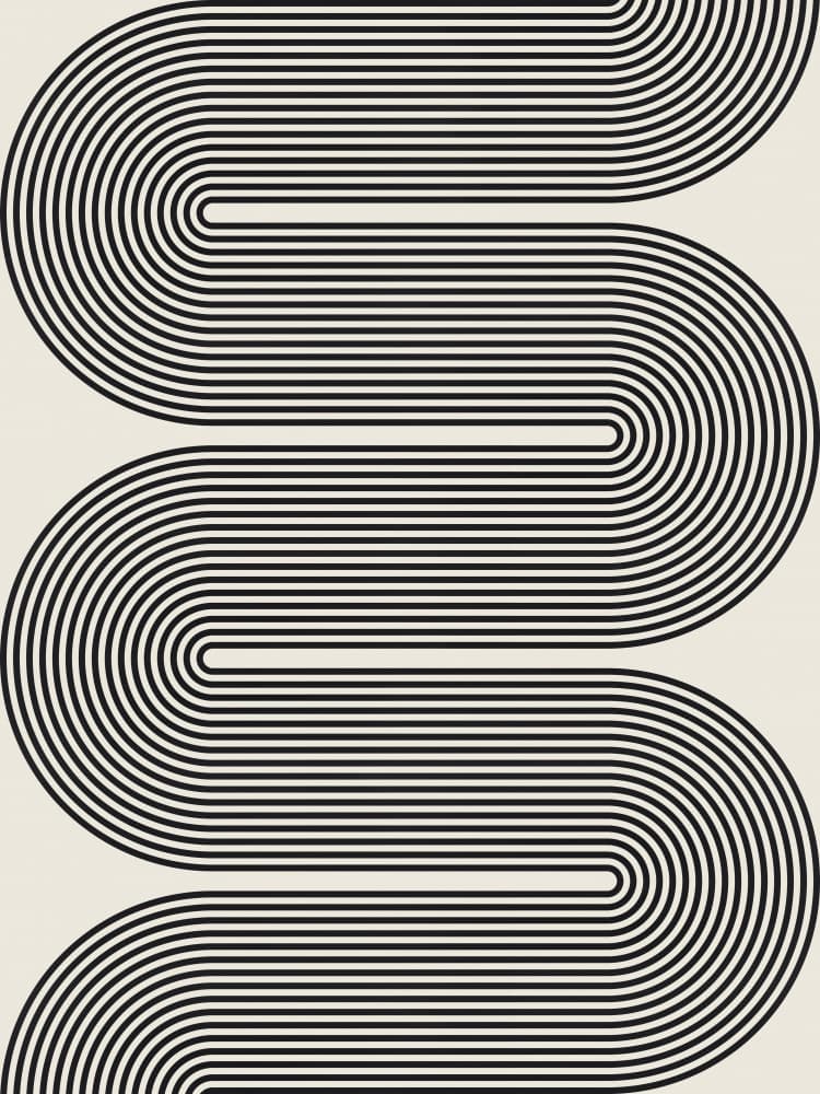 Rhythmic Curved Lines by Vitor Costa — canvas wall art