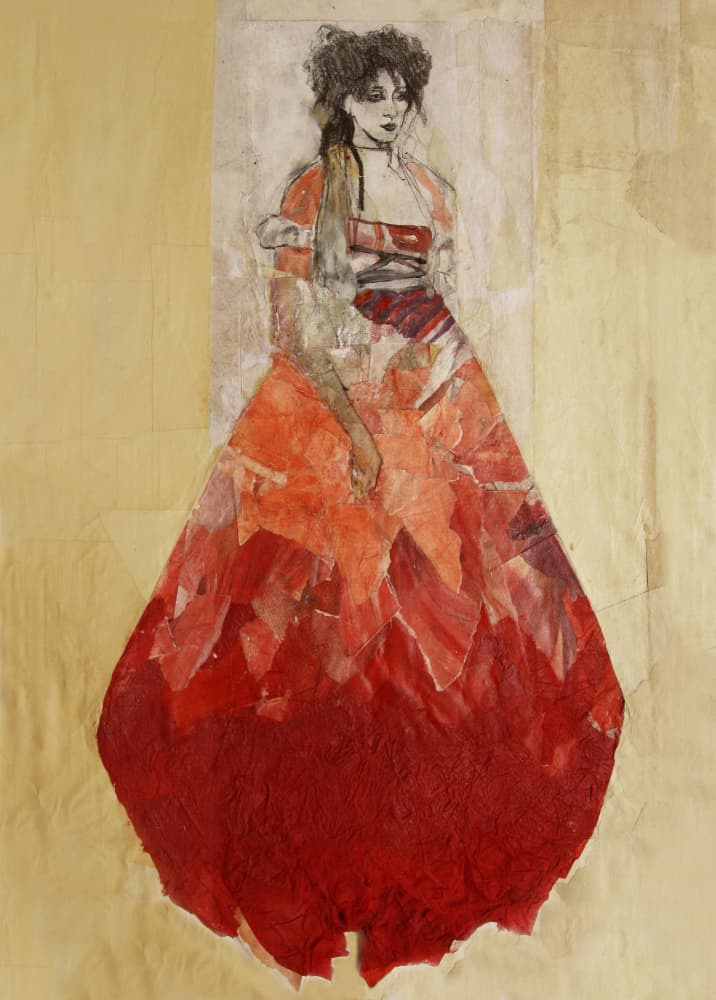 Fashion Woman Red Dress by Ute Rathmann — canvas wall art