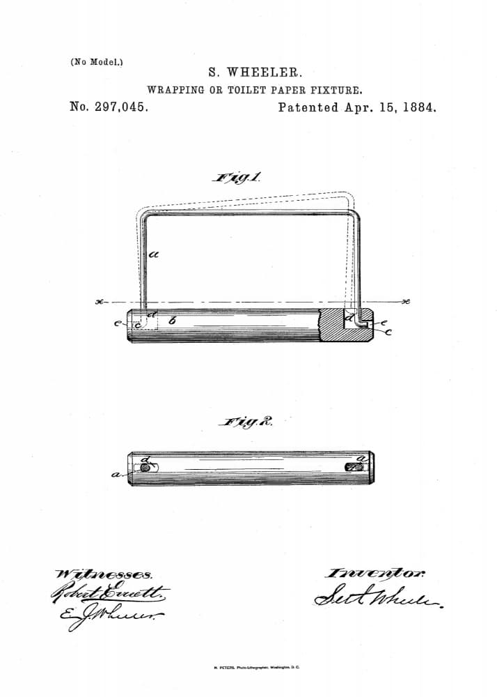 Historic Toilet Paper Patent by Andreas Magnusson — canvas wall art