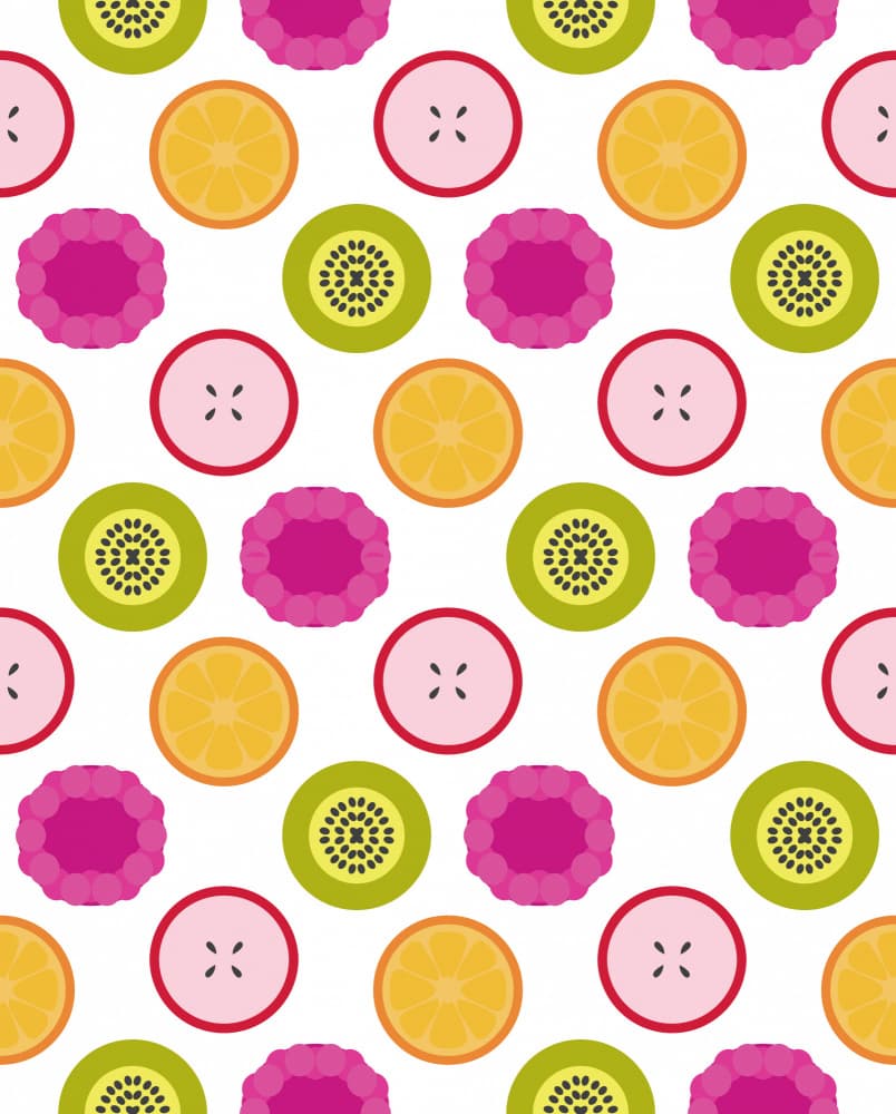 Vibrant Sliced Fruit Pattern by Marika Barsrsind β canvas wall art