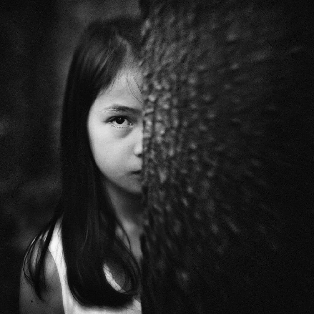 Curious Girl Peeks by Teguh Yudhi Winarno — canvas wall art