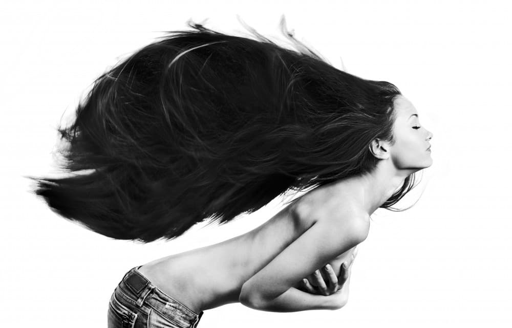 Woman Flowing Hair by Oren Hayman — canvas wall art