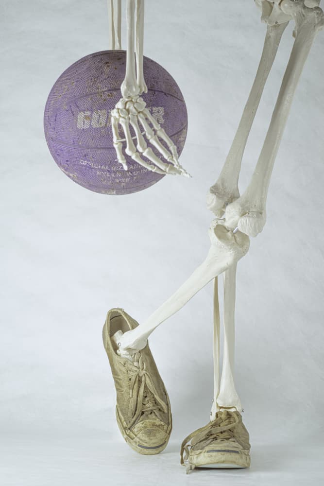 Funny Skeleton Athlete by Leonid Yermoshkin — canvas wall art