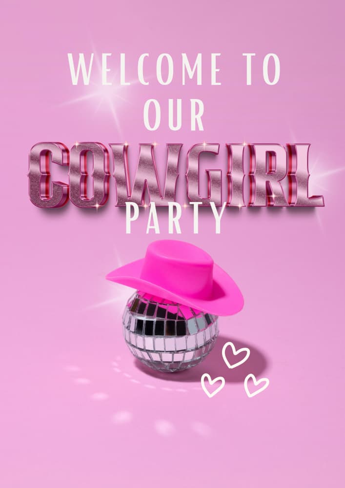 Welcome Cowgirl Disco Party by Julia Ramiro — canvas wall art