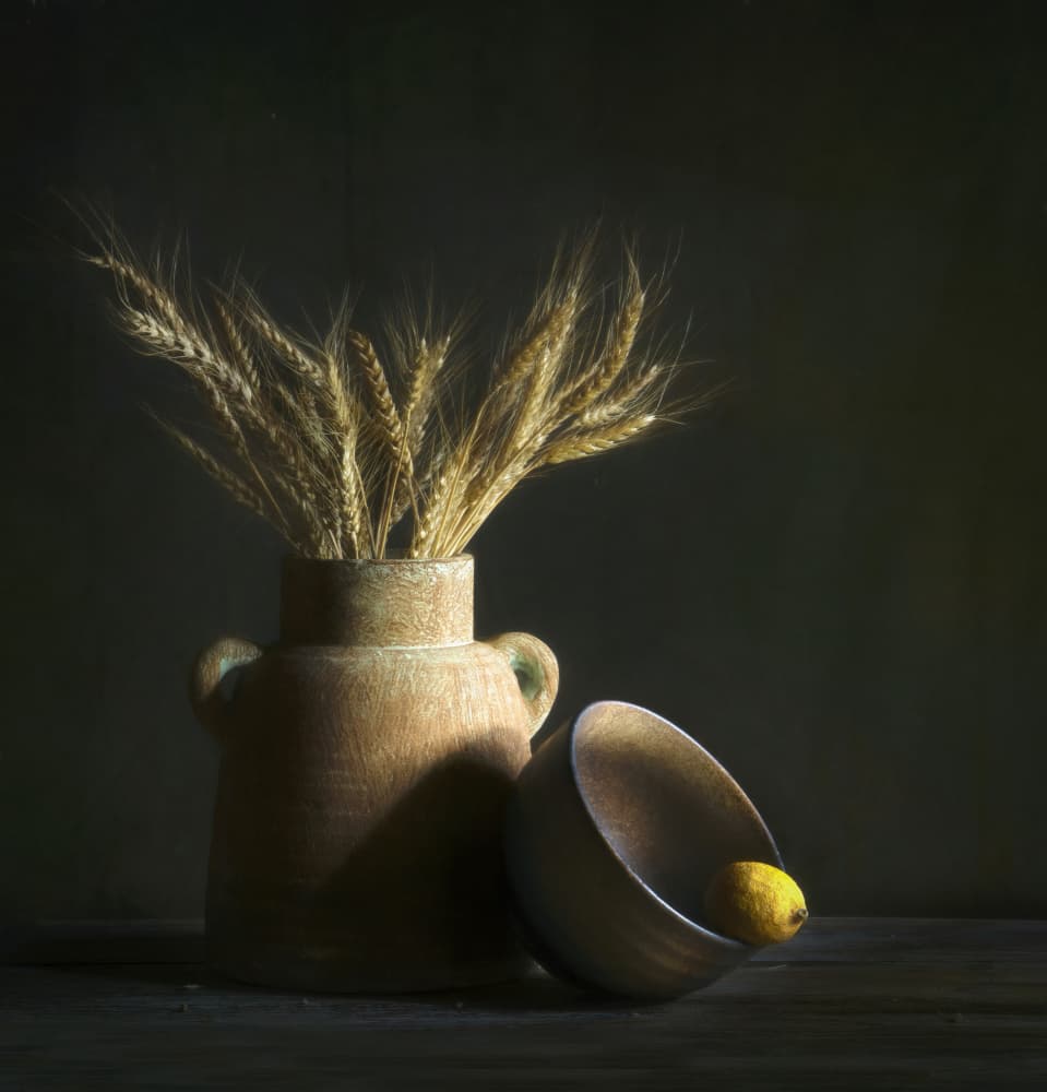 Rustic Wheat Still Life by Catherine Wang — canvas wall art