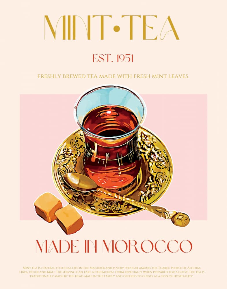 Moroccan Mint Tea by Nazma Khokhar — canvas wall art