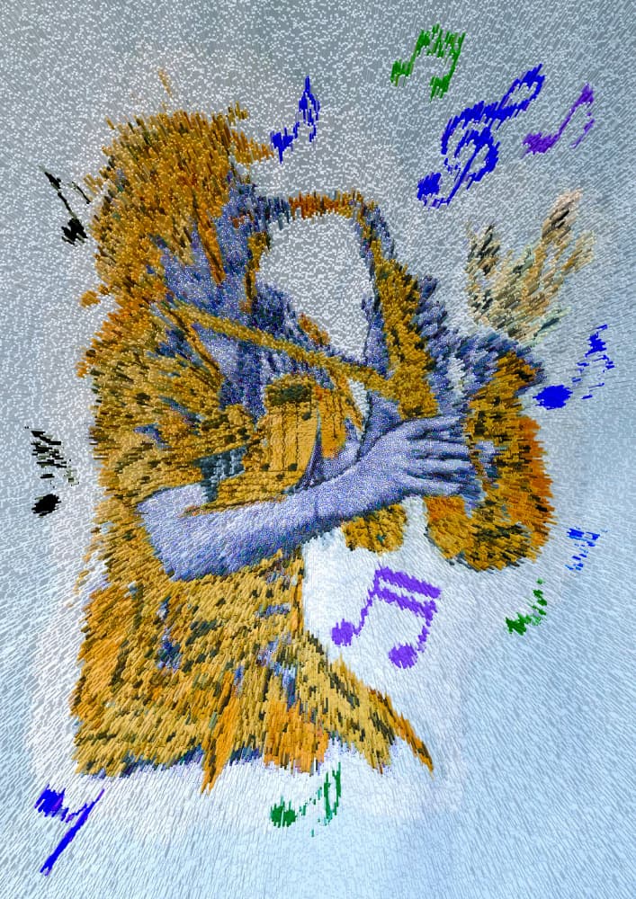 Abstract Jazz Saxophone by Carlo Kaminski — canvas wall art