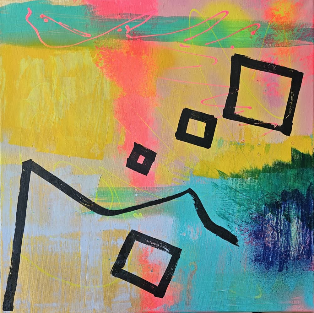 Vibrant Geometric Abstract by Olea Huuska — canvas wall art