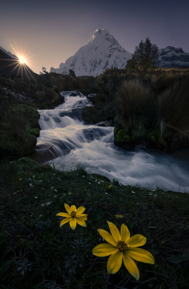 Majestic Mountain Sunrise by Ruiqing P. — canvas wall art