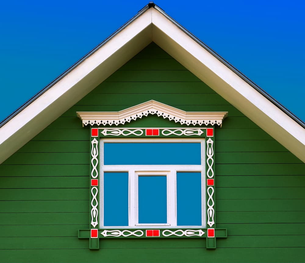 Ornate Green House Gable by Hans-Wolfgang Hawerkamp — canvas wall art