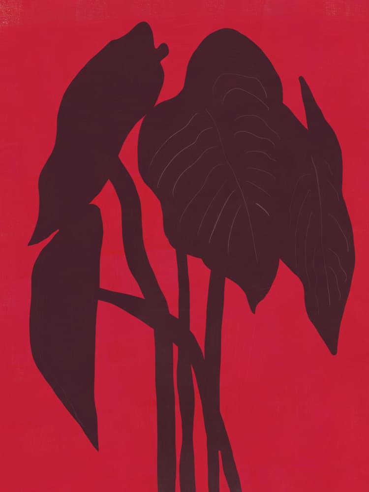 Dark Leaves Red by Little Dean — canvas wall art