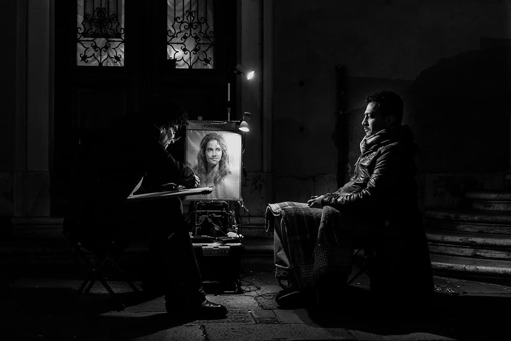 Night Street Portrait by Roberto Marini — canvas wall art