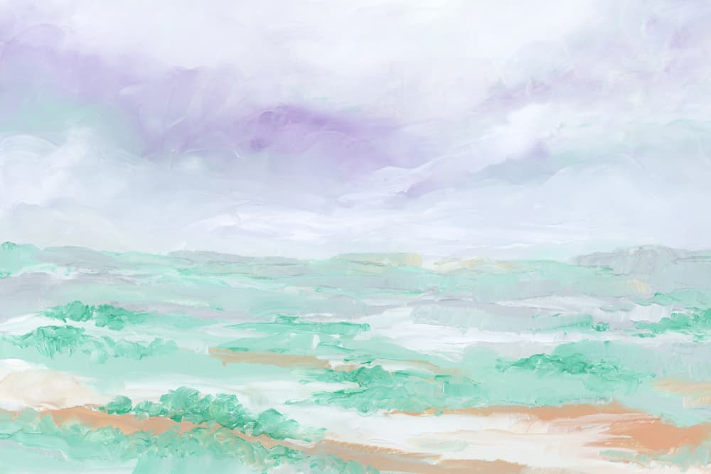 Misty Pastel Landscape by Rosana Laiz Blursbyai — canvas wall art