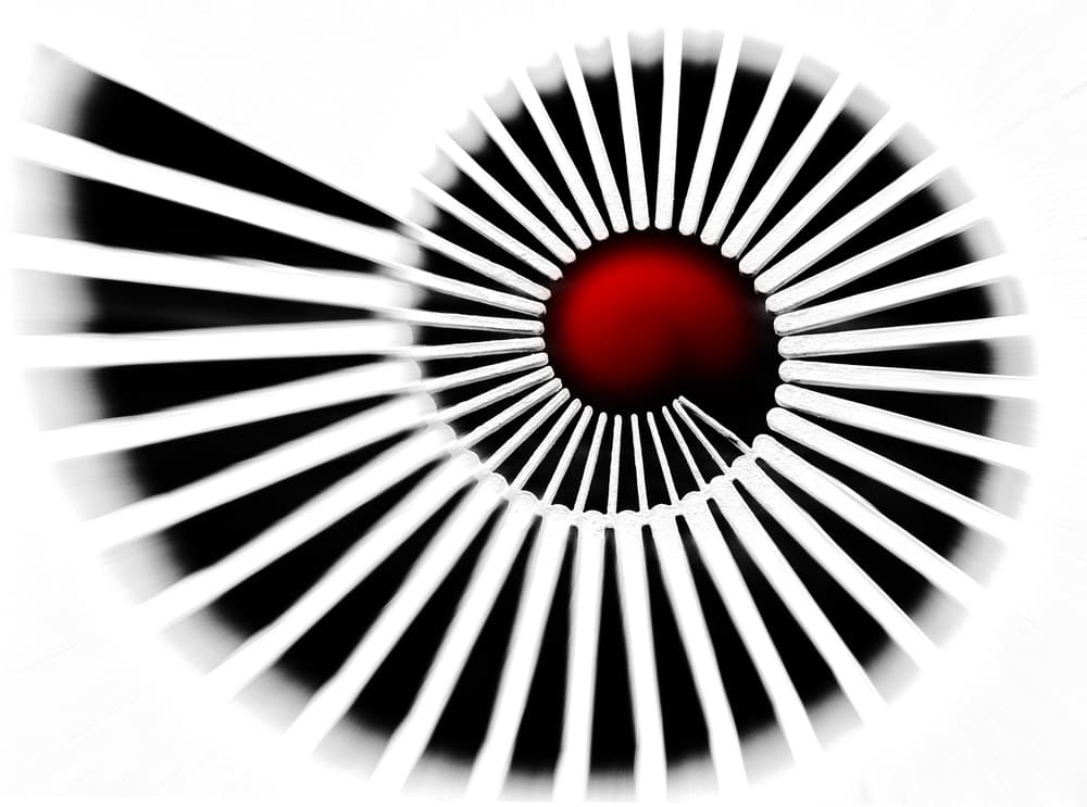 Dynamic Red Spiral by Hans-Wolfgang Hawerkamp — canvas wall art
