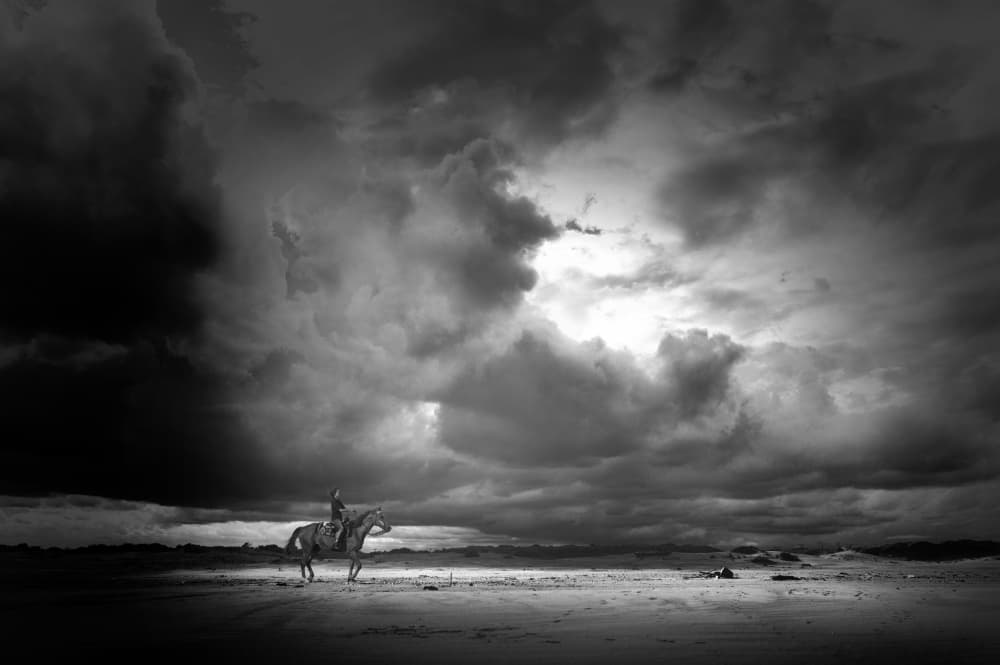 Epic Sky Lone Rider by Yasutaka Sameshima — canvas wall art