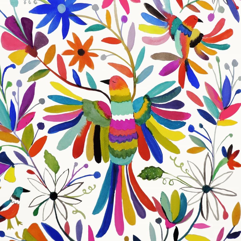 Mexican Folk Art Birds by Sylvie Demers — canvas wall art