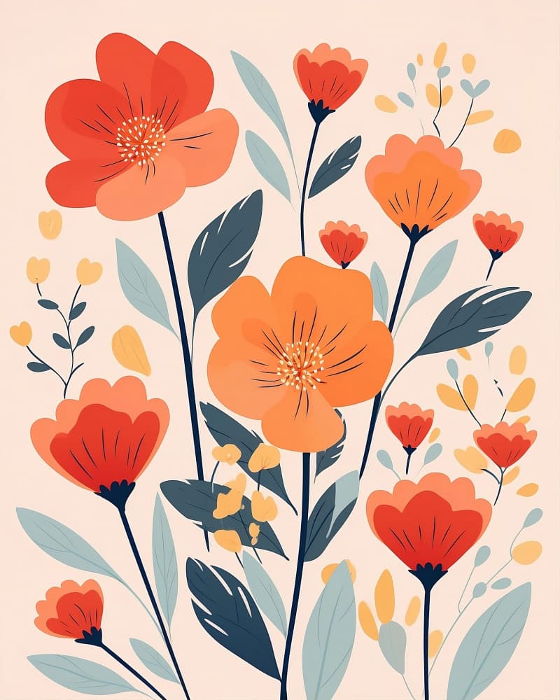 Vibrant Abstract Flora by Emiliano Deificus — canvas wall art