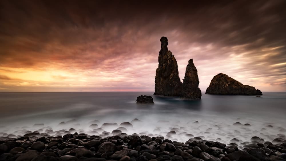 Dramatic Sea Stacks Sunset by Gonçalo Capitão — canvas wall art