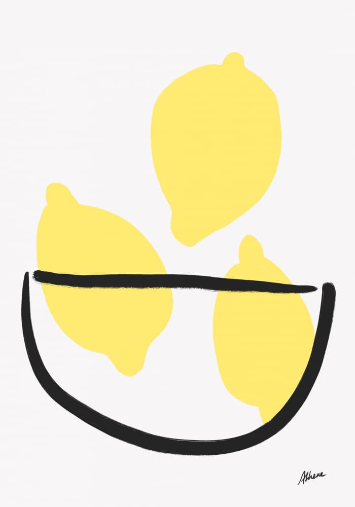 Lemon. Bowl by Athene Fritsch — canvas wall art