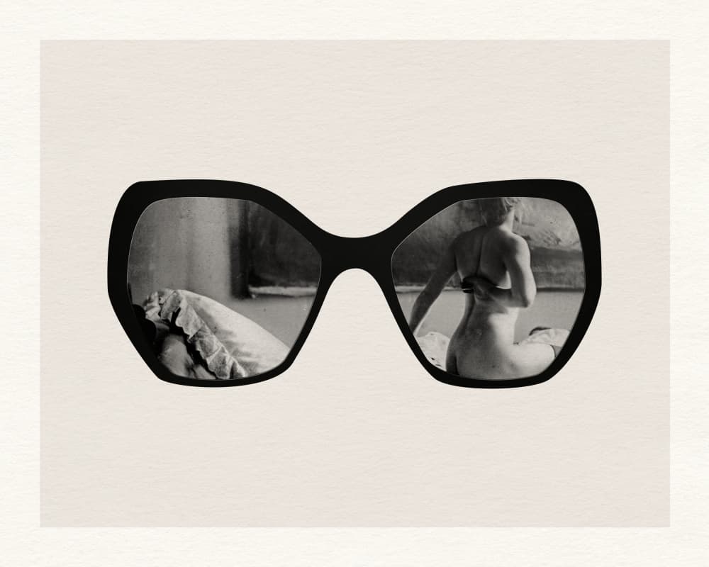 Retro Sunglasses Private View by Wild Violets — canvas wall art