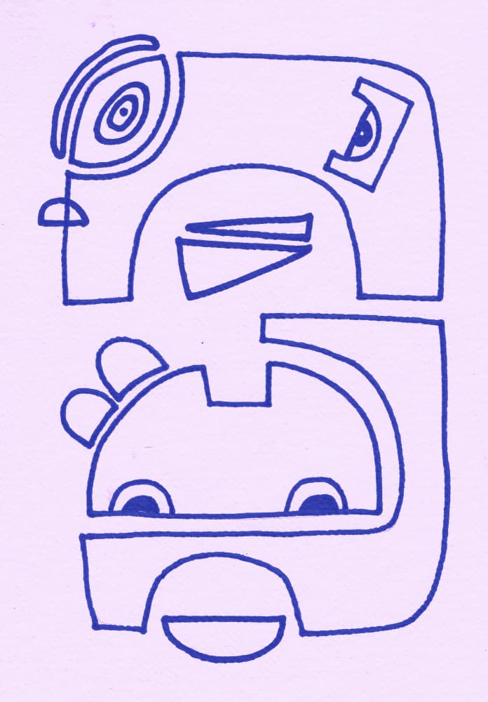 Whimsical Abstract Faces by Santhosh ch — canvas wall art