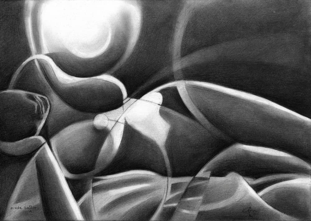 Abstract Reclining Woman by Corné Akkers — canvas wall art