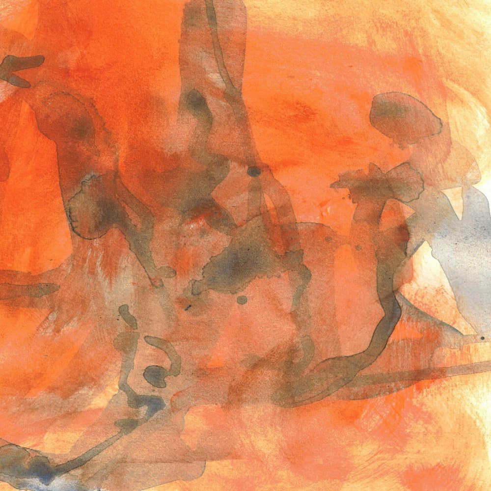 Orange Fluid Abstract by Lori Ann Folz — canvas wall art