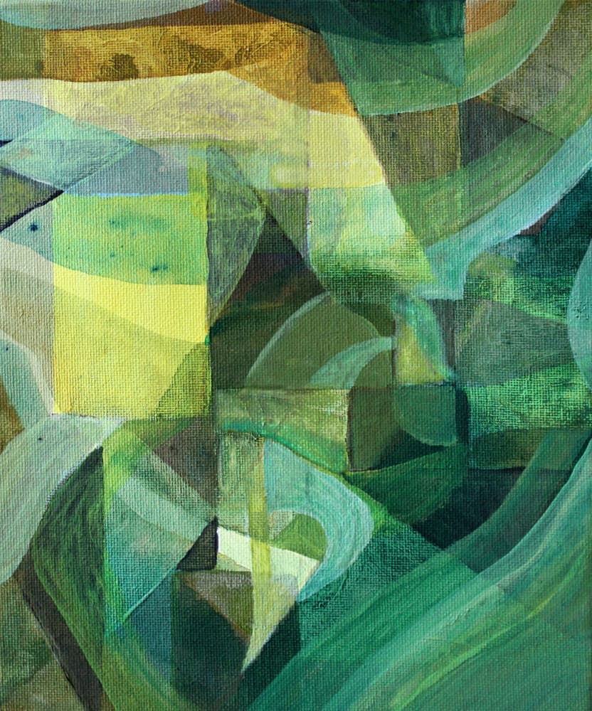Abstract Green Flow by Marina Nelson — canvas wall art