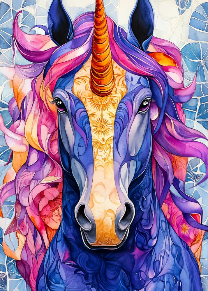 Unicorn magical horse by Justyna Jaszke — canvas wall art