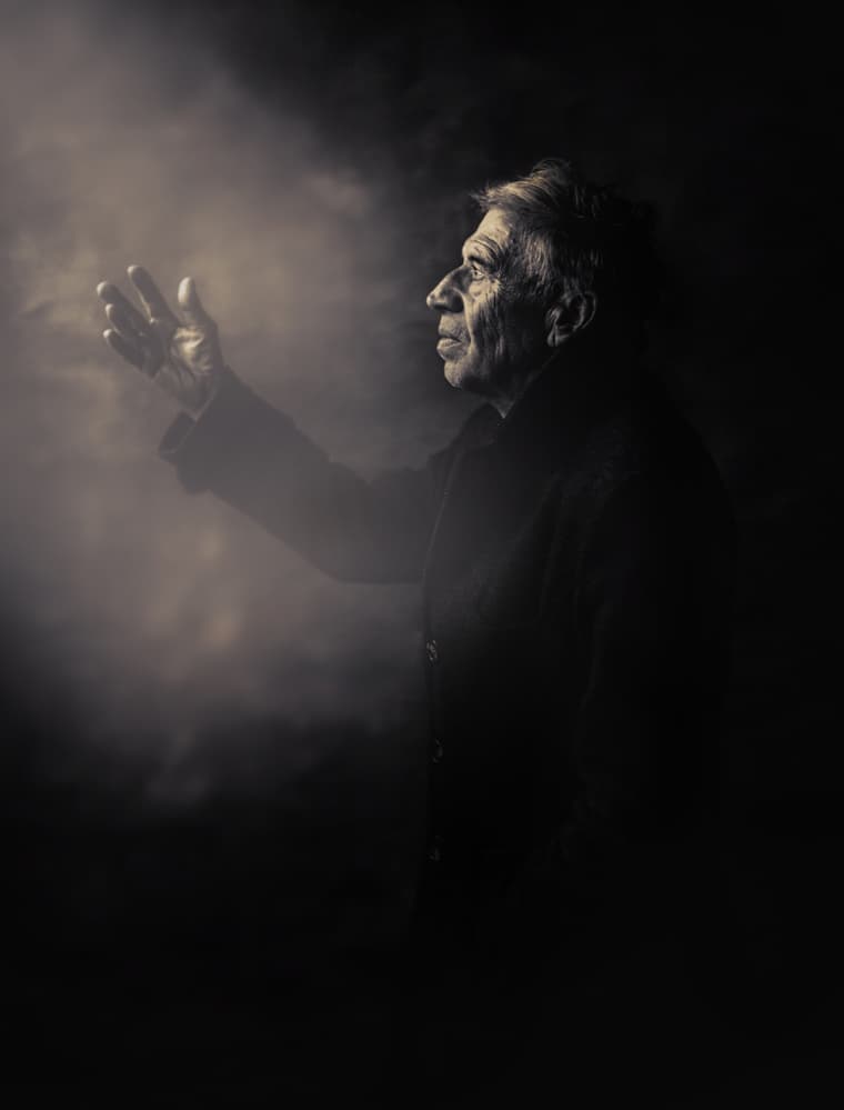 Man Reaching Into Light by Koki Jovanovic — canvas wall art