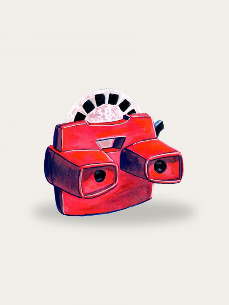 Red Retro Viewer by Renee Machan Cottagecore Artist — canvas wall art
