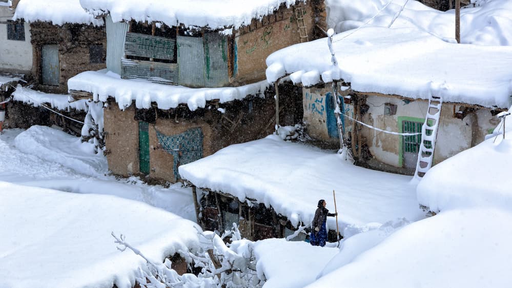 Snowy Mountain Village by Mohammadreza Momeni — canvas wall art