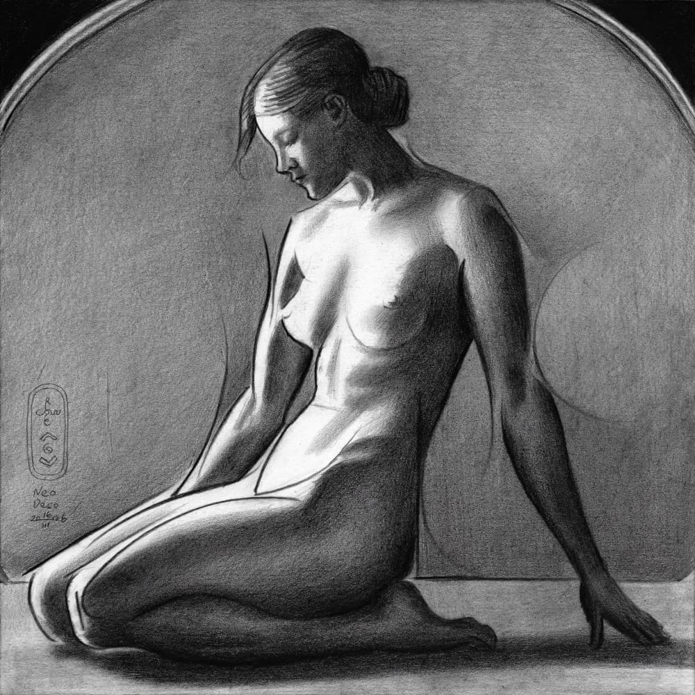 Serene Nude Figure Study by Corné Akkers — canvas wall art