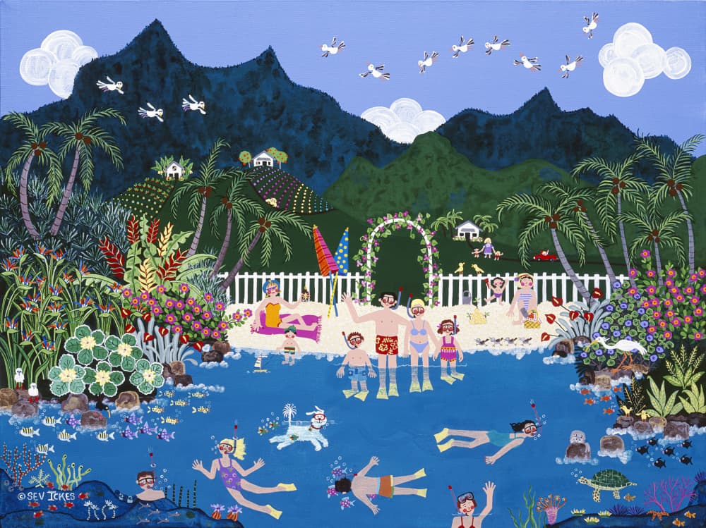 Tropical Family Paradise by Sev Ickes — canvas wall art