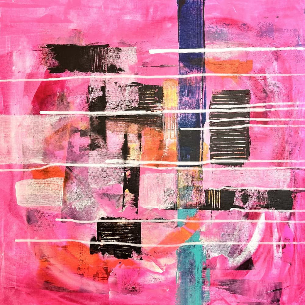 Vibrant Pink Abstract by Owe Emfestav — canvas wall art