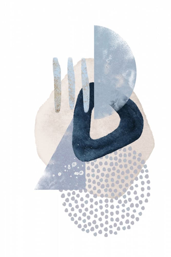 Blue Geometric Calm by Sally Ann Moss — canvas wall art