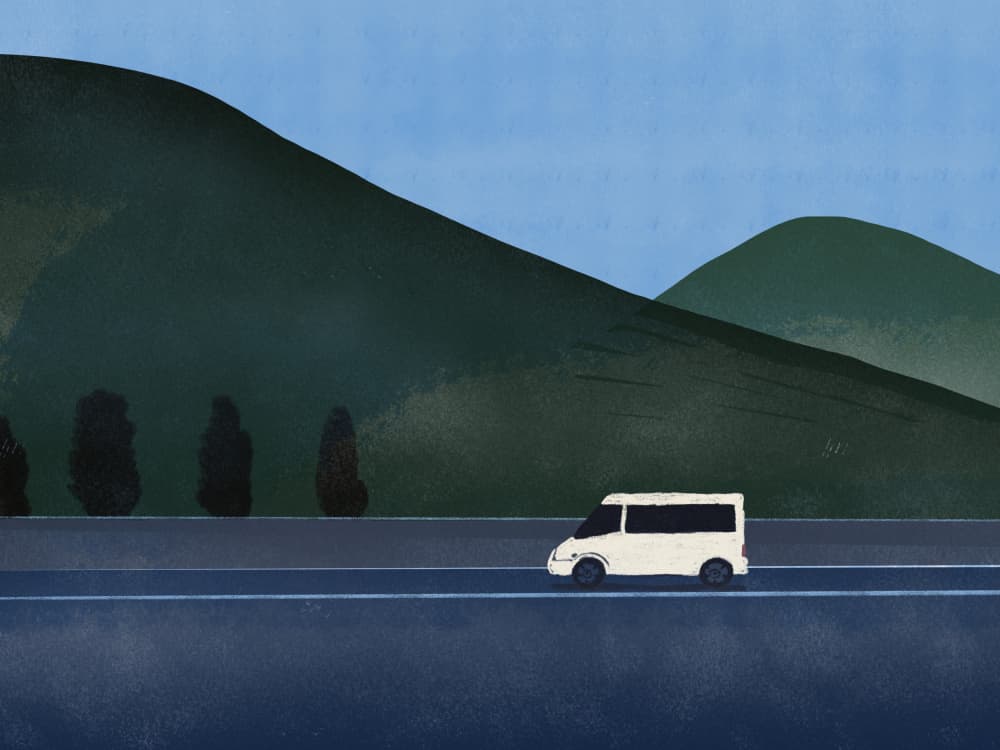 Peaceful Mountain Drive by Little Dean — canvas wall art