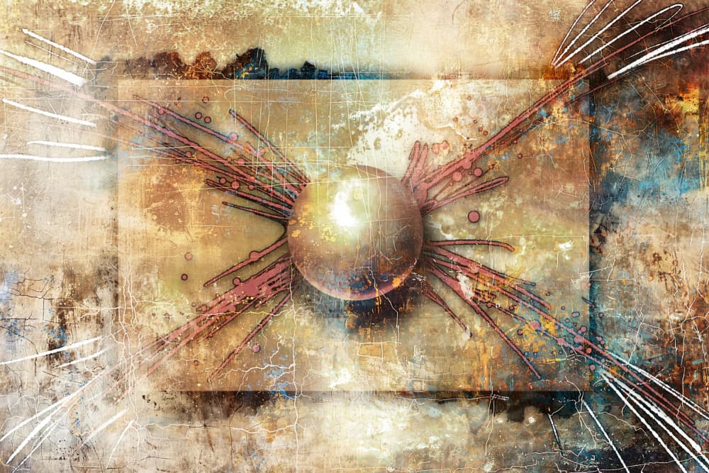Abstract Golden Sphere by Rafal Kulik — canvas wall art